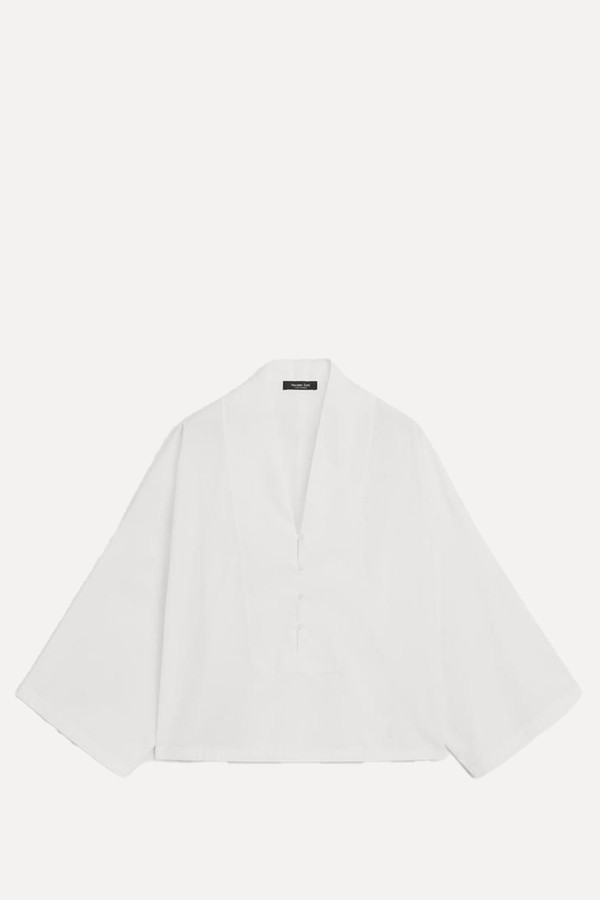 Cotton Blouse With Button-Up Front