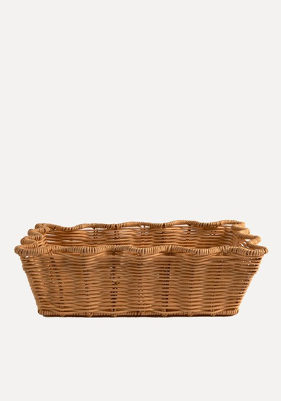 Scallop Rattan Basket