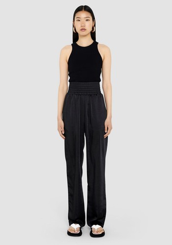 Black Satin High Waisted Pants from Sundarbay