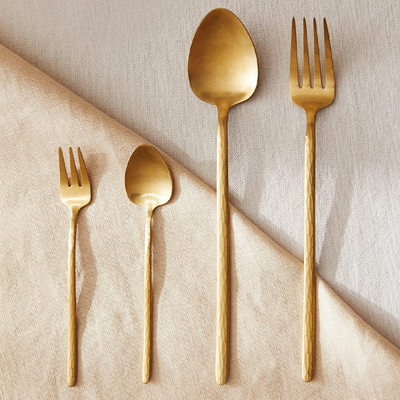 Hammered Gold Cutlery from Zara Home