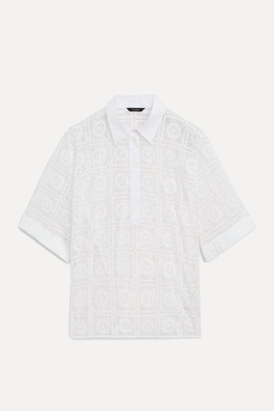 Embroidered Crochet Co-Ord Shirt from Massimo Dutti