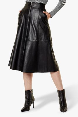 Leather Vertical Zip Skirt from Karen Millen