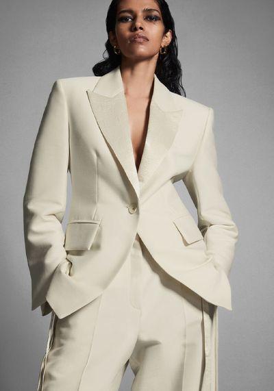 The Waisted Crepe Tuxedo Blazer | Atelier Collection