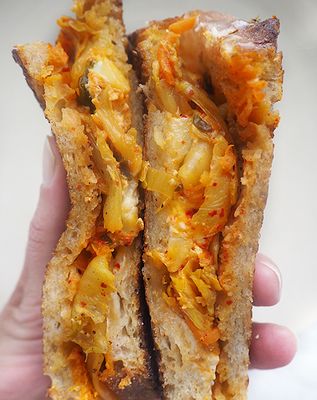 Grilled Cheese Sandwich With Kimchi
