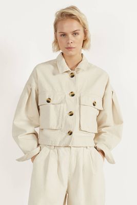 Utility Jacket With Puff Sleeves from Bershka