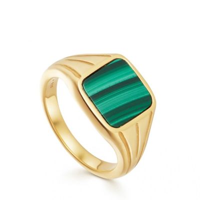 Lucy Williams Square Malachite Signet Ring from Missoma