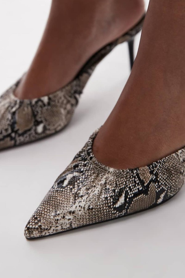 Dill Ruched Slip On Mid Heeled Shoes from Topshop