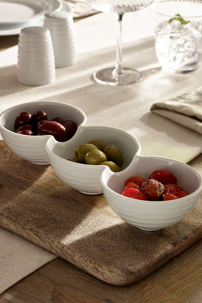 White Malvern Embossed Nibble Bowls