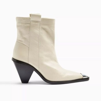 Mellie Leather Western Toe Cap Boots from Topshop