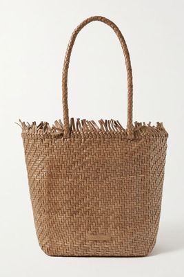 Maya Fringed Woven Leather Tote from Loeffler Randal
