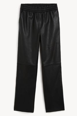 Leather Straight Leg Trousers from Marks & Spencer