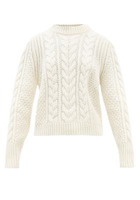 Geneva Open-Back Cable-Knit Sweater from Cecilie Bahnsen