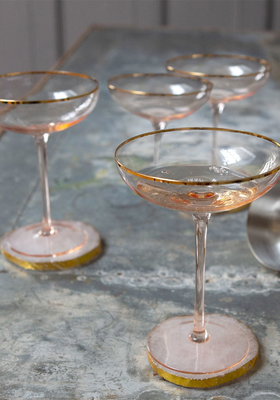 Gold Rimmed Cocktail Glasses from Graham & Green