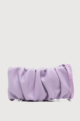 Bean Ruched Leather Clutch Bag from Staud