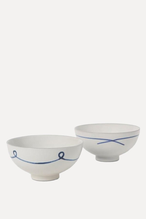 Hand Painted Loop & Cross Stoneware Rice Bowls from John Lewis