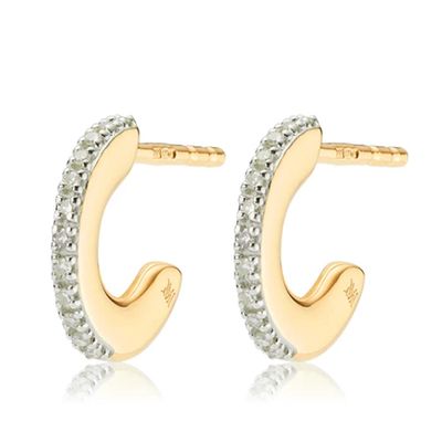 Fiji Small Hoop Diamond Earrings from Monica Vinader