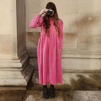 Rosa Dress Pink Corduroy, £225 | Johanna Sands