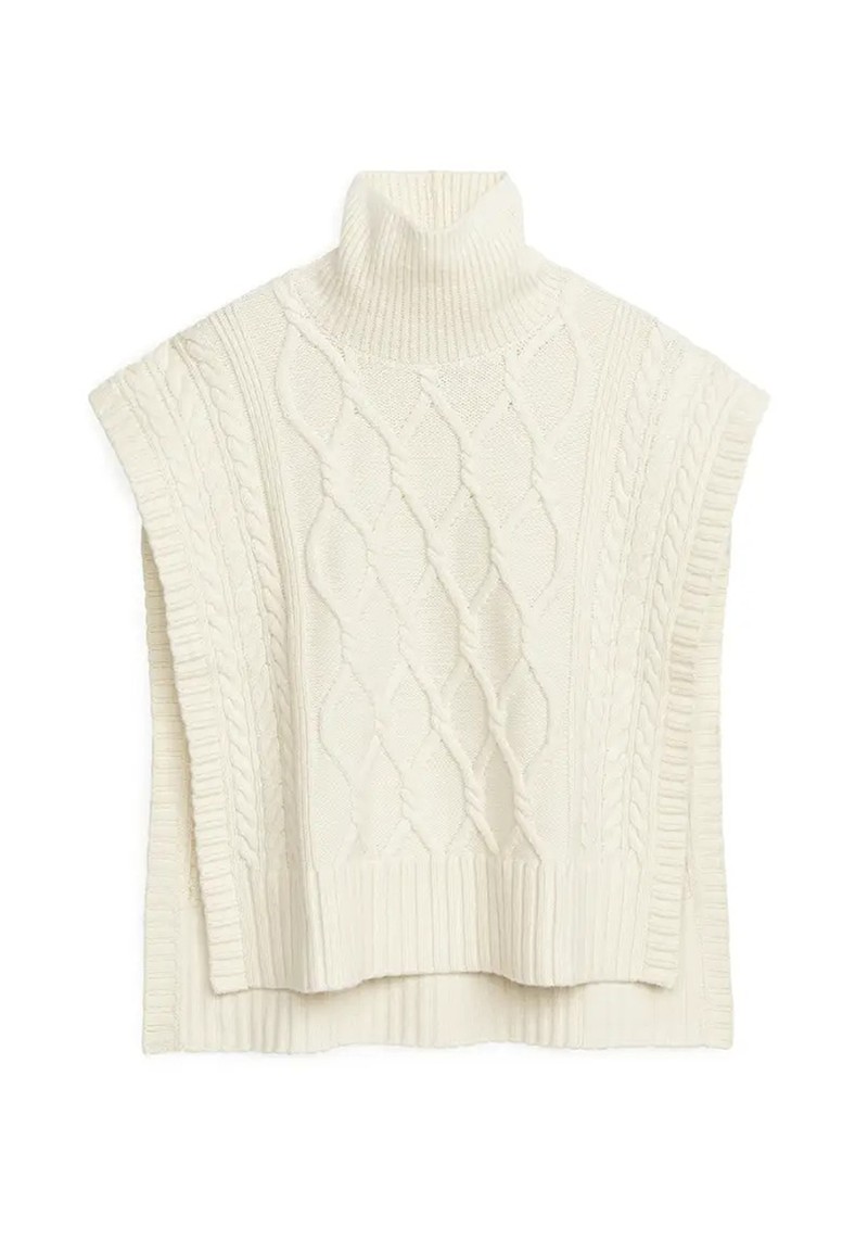 Cable-Knit Wool-Blend Bib