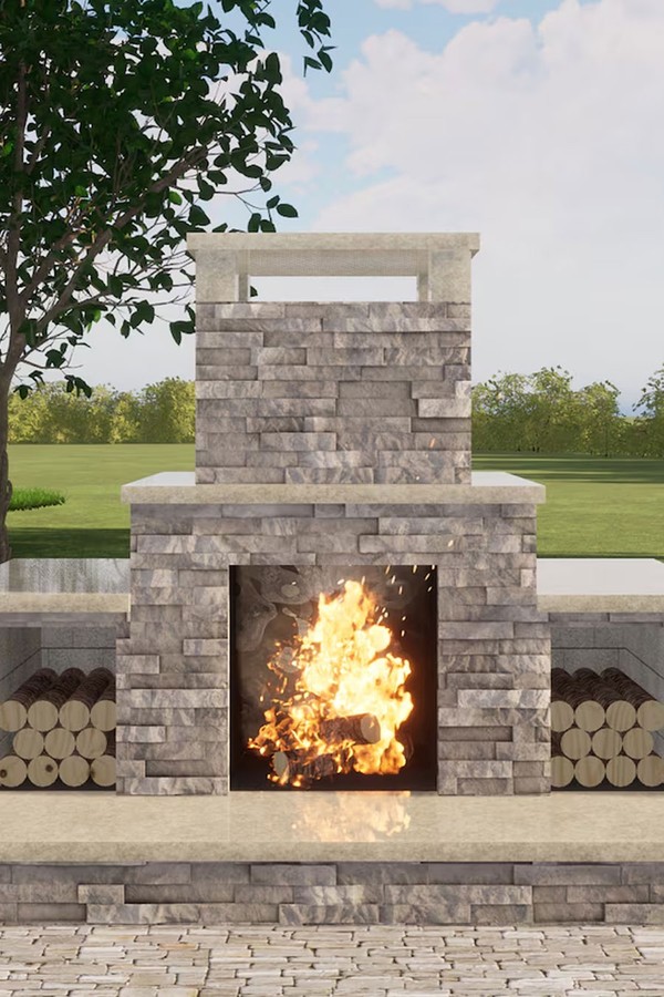 Outdoor Fireplace Plans from PlanMage