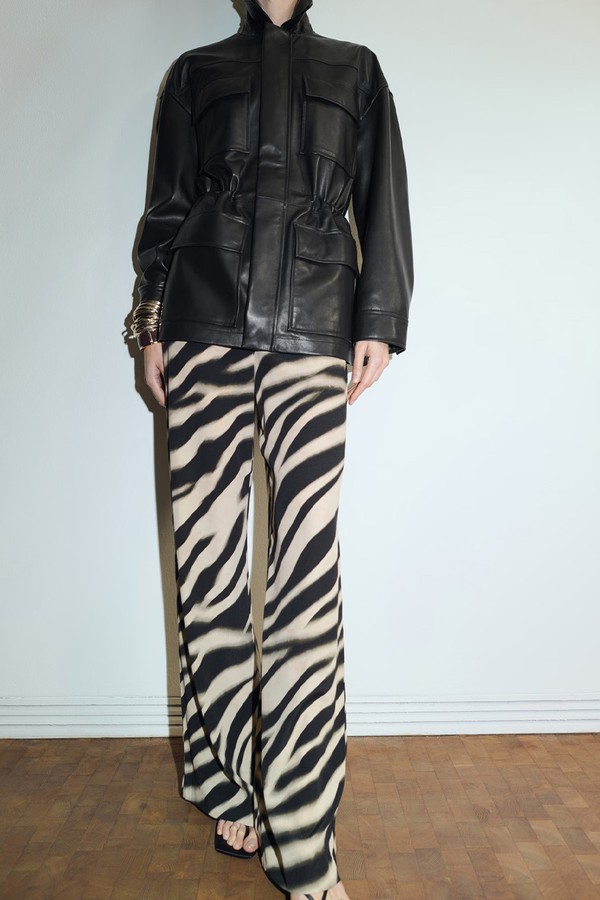 Zebra-Print Straight-Fit Trousers from Mango