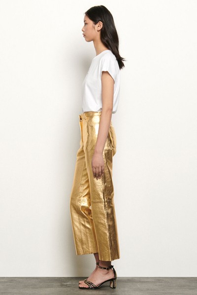 Metallic Leather Trousers