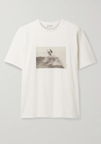 Distressed Printed T-Shirt from Saint Laurent