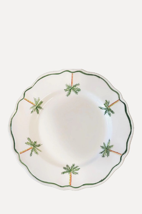 Set Of 6 Ceramic Palm Trees Everywhere Dining Plates  from Sveva's Home