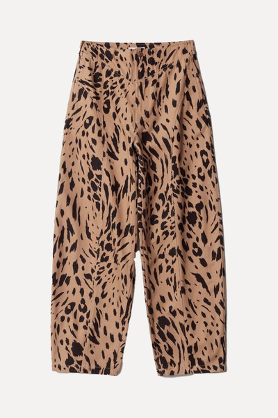 Leopard-Print Barrel-Leg Trousers from & Other Stories