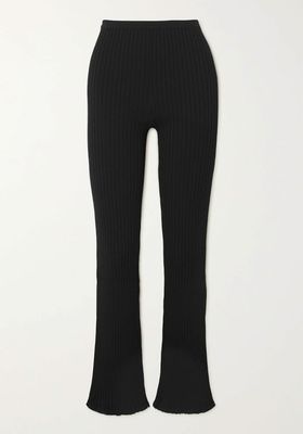 Ry Ribbed-Knit fFared Pants from Totême