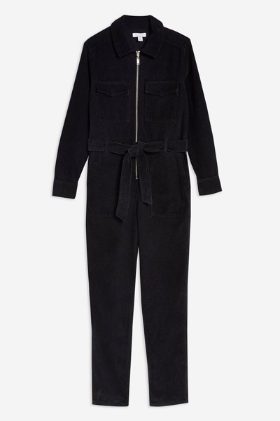 Black Corduroy Boilersuit from Topshop