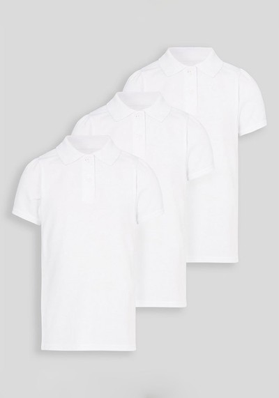 Scallop Shape Collar Polo Shirts 3 Pack