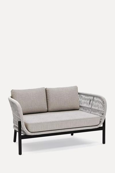 Basket Rope Woven 2-Seat Garden Sofa