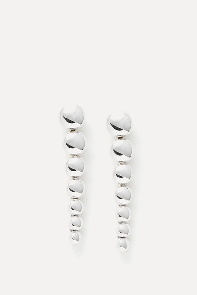 Articulated Beaded Drop Stud Earrings