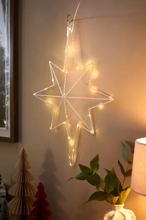 8 Point Light Up Star Hanging Decoration