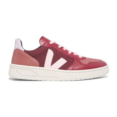 V-10 Leather, Suede And Tweed Sneakers from Veja