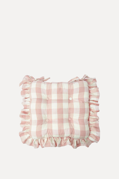 Gingham Ruffle Seat Pad Cushion from Mrs Alice