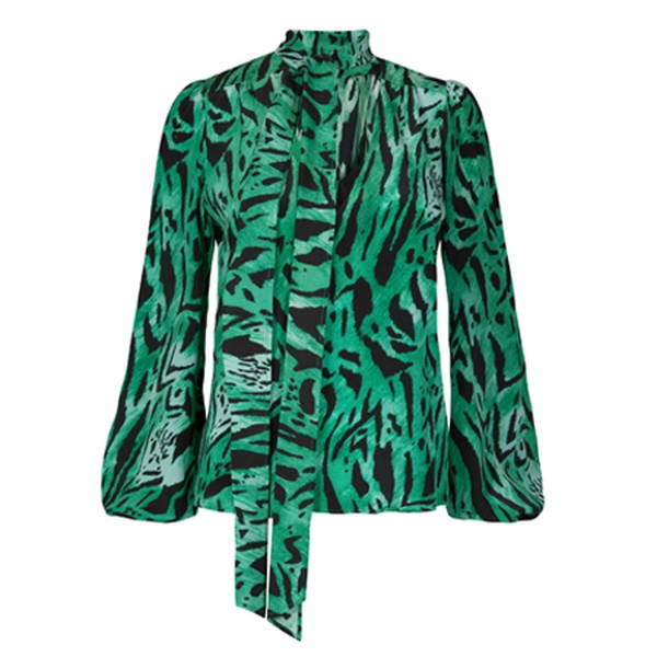 Tiger Stripe Blouse With Necktie from Rixo