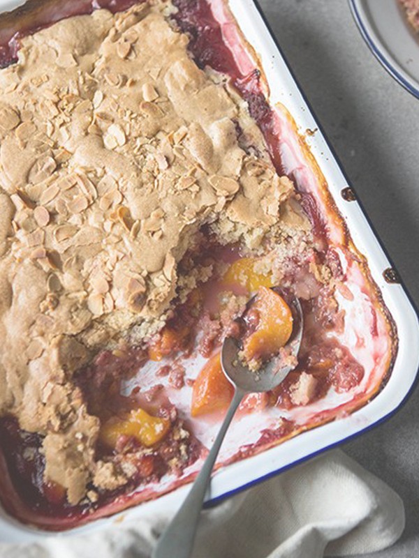 Gluten-Free Raspberry & Peach Cobbler