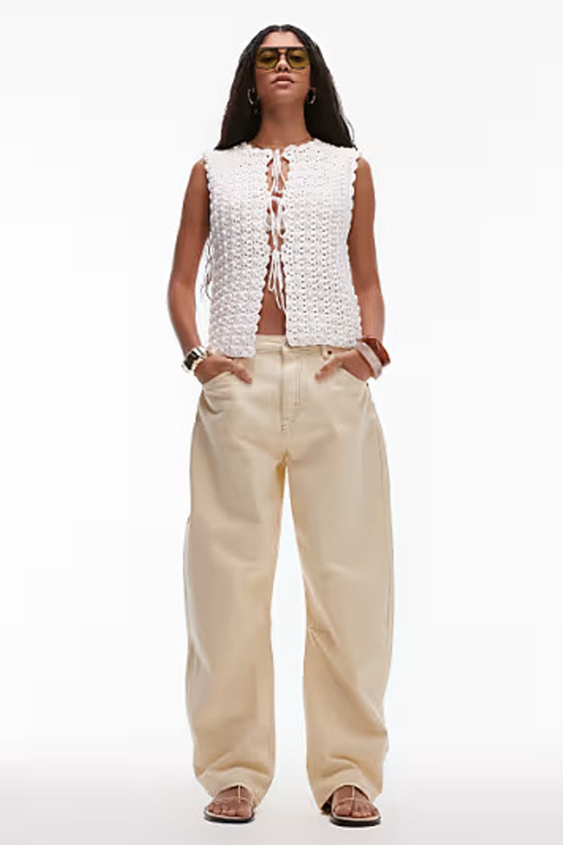 Knitted Premium Hand Knit Tie Vest from Topshop