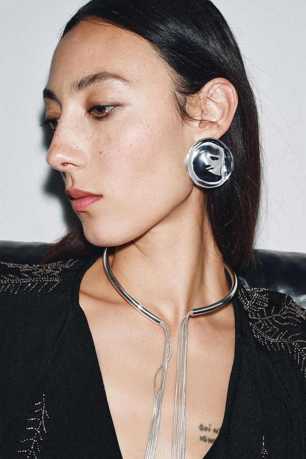 Metal Plate Earrings from Zara