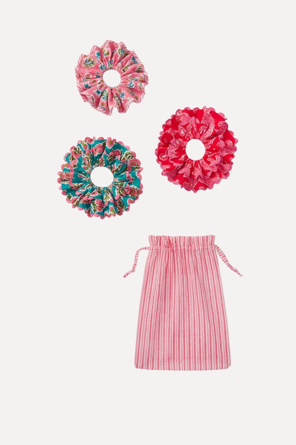 Leopard Zinnia Scrunchie Set from Pink City Prints