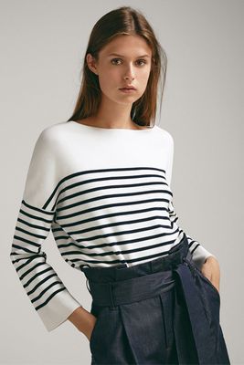Striped Cape-Style Sweater