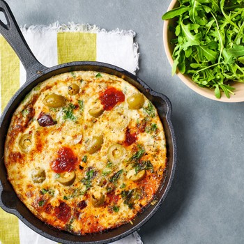 Manchego, Chilli Jam & Olive Frittata