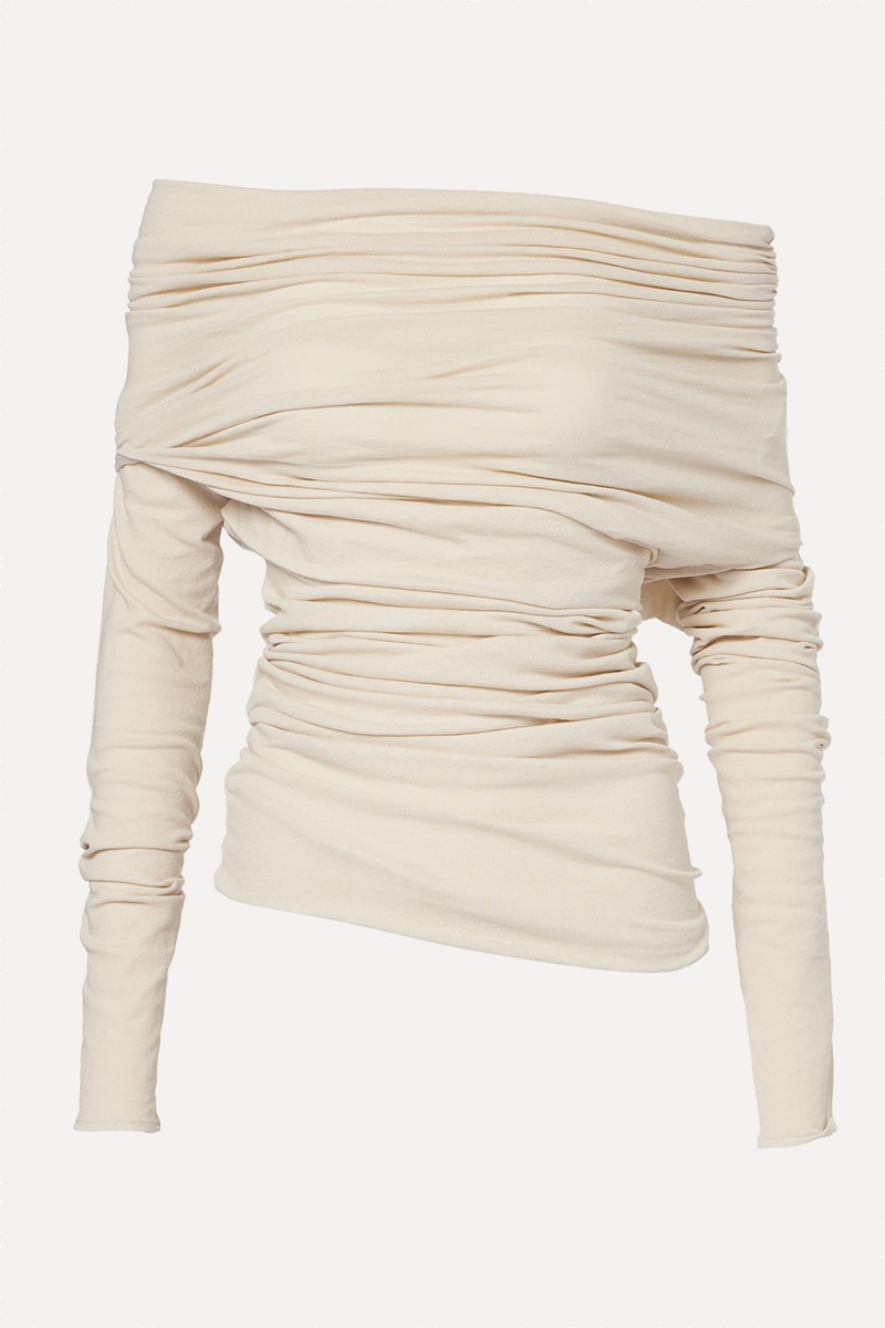 Bound Off-Shoulder Cotton-Blend Top from Entire Studios