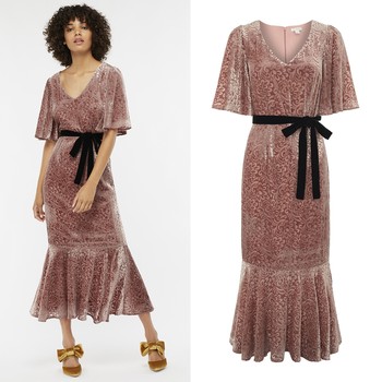 Tahani Devore Midi Dress