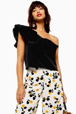 Ruffle One Shoulder Blouse from Topshop