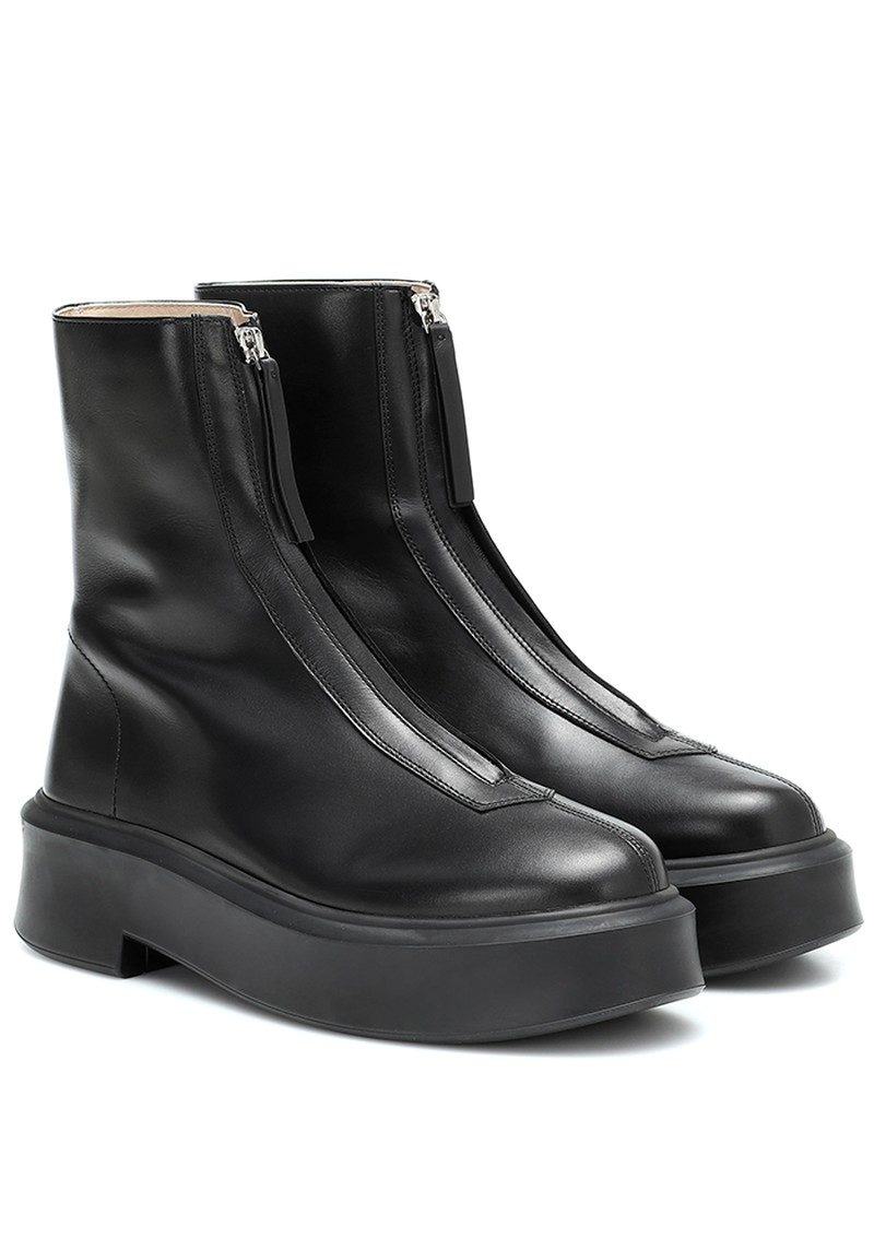 Zipped 1 Leather Ankle Boots from The Row