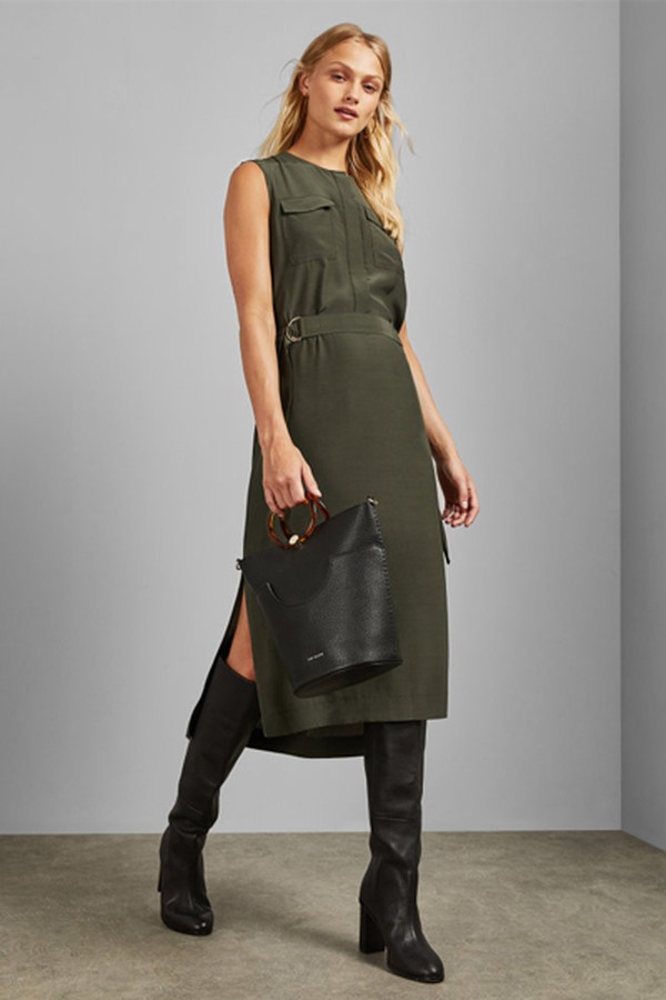 Utility Buckle Detail Dress