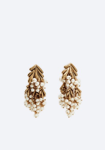 Faux Small Pearl Cluster Earrings  from Uterque