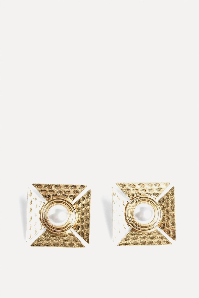 Squared Pearl Earrings